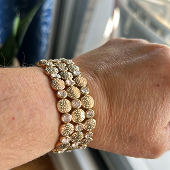 GOLD BRACELET 3 layers one size - Picture 2 of 6